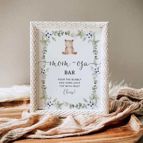 We can bearly wait baby shower Mom_osa bar sign