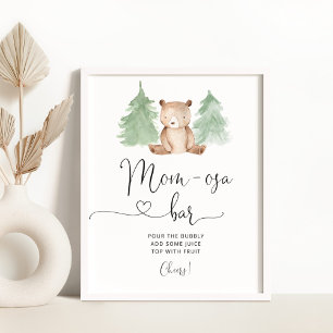 We can bearly wait baby shower Mom-osa bar sign