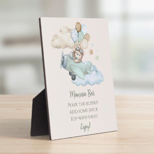 We Can Bearly Wait Baby Shower Momosa Beverag Sign Plaque