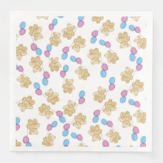 We can bearly wait baby shower napkin