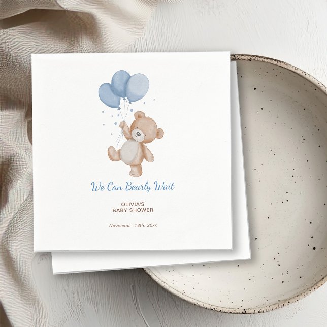 We Can Bearly Wait Baby Shower Napkins (Creator Uploaded)