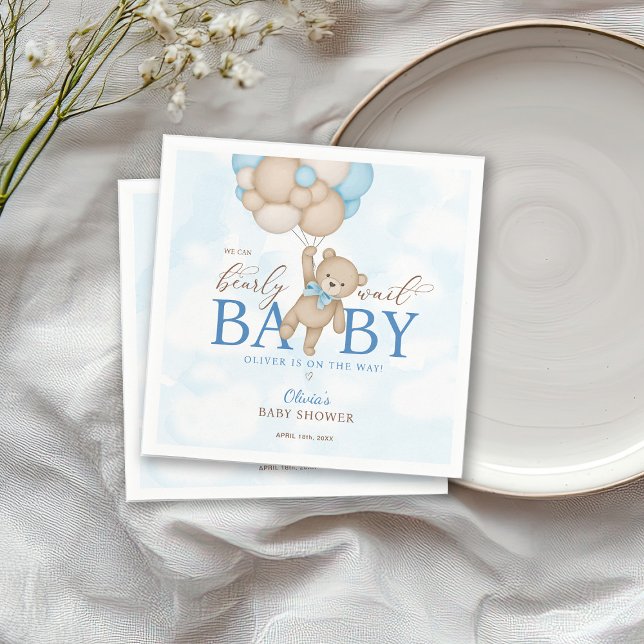 We Can Bearly Wait Baby Shower Napkins (Creator Uploaded)