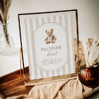 We Can Bearly Wait Baby Shower Pacifier Hunt Sign