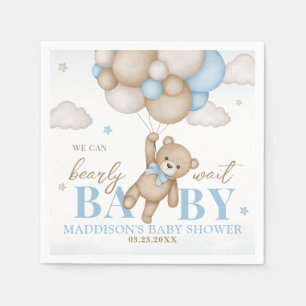 We Can Bearly Wait Baby Shower Paper Napkin
