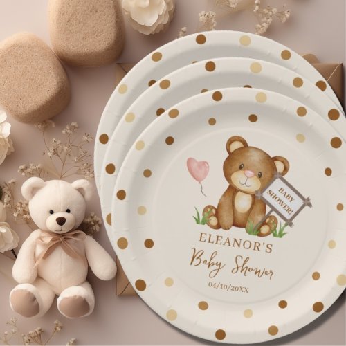 We Can Bearly Wait Baby Shower Paper Plate