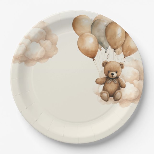 We Can Bearly Wait Baby Shower  Paper Plates (Front)