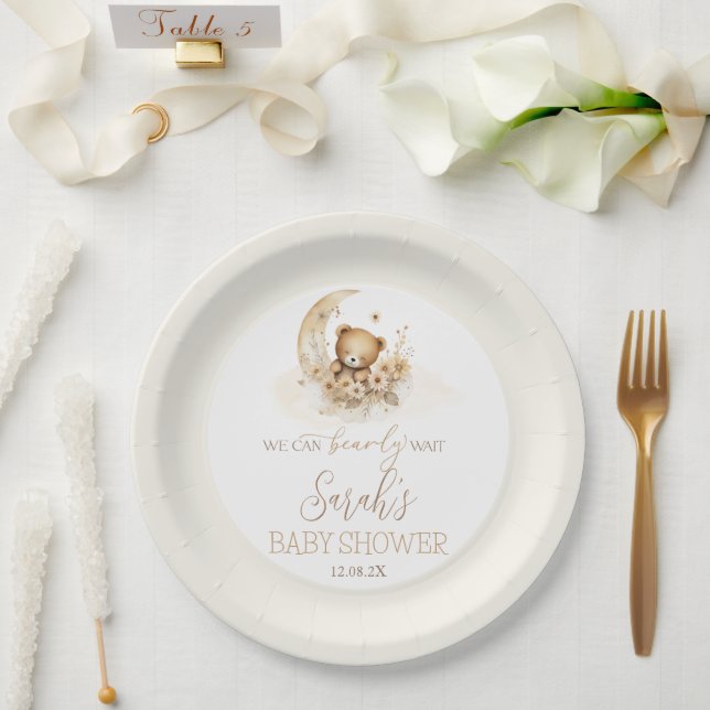 We can bearly wait Baby Shower Paper Plates (Wedding)
