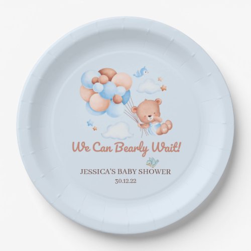 We Can Bearly Wait Baby Shower Paper Plates 