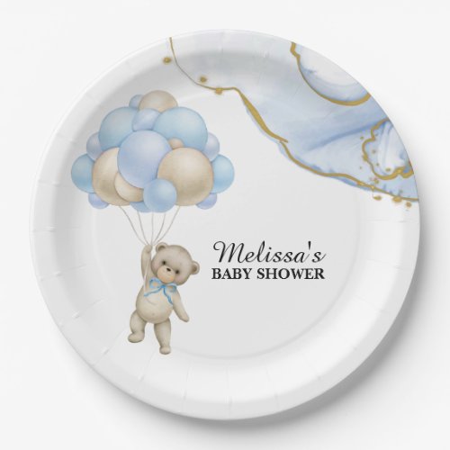 We can bearly wait baby shower paper plates