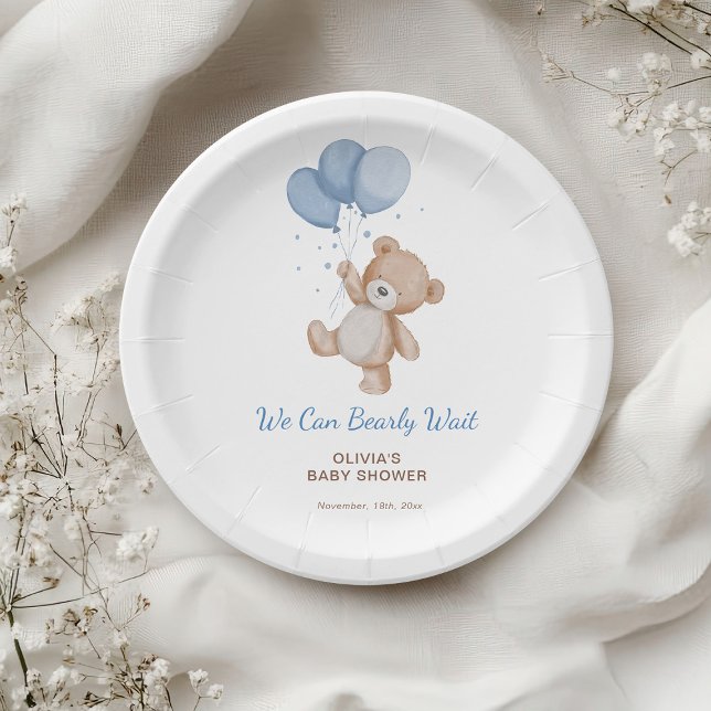 We Can Bearly Wait Baby Shower Paper Plates (Creator Uploaded)