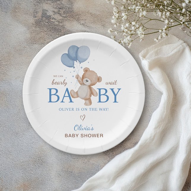 We Can Bearly Wait Baby Shower Paper Plates (Creator Uploaded)