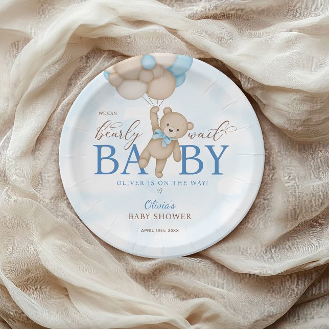 We Can Bearly Wait Baby Shower Paper Plates (Creator Uploaded)