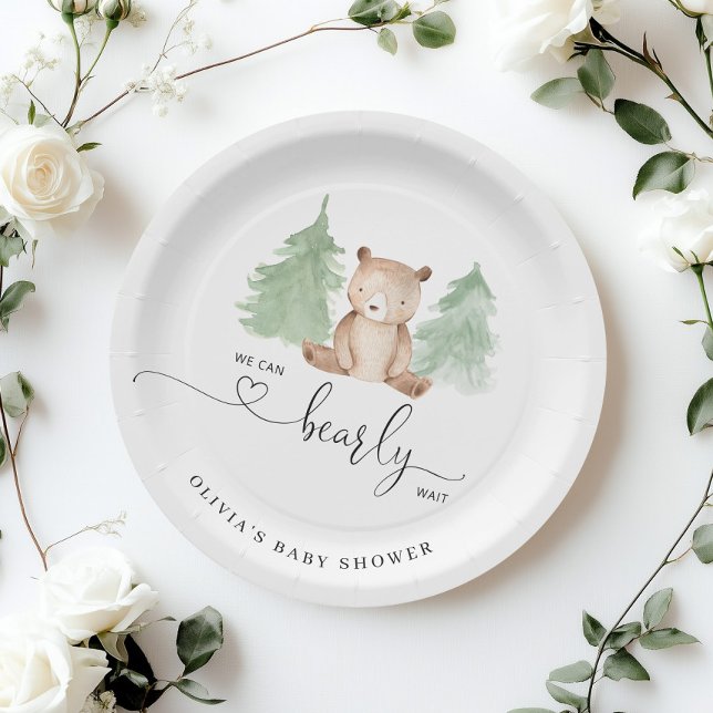 We can bearly wait baby shower paper plates (Creator Uploaded)