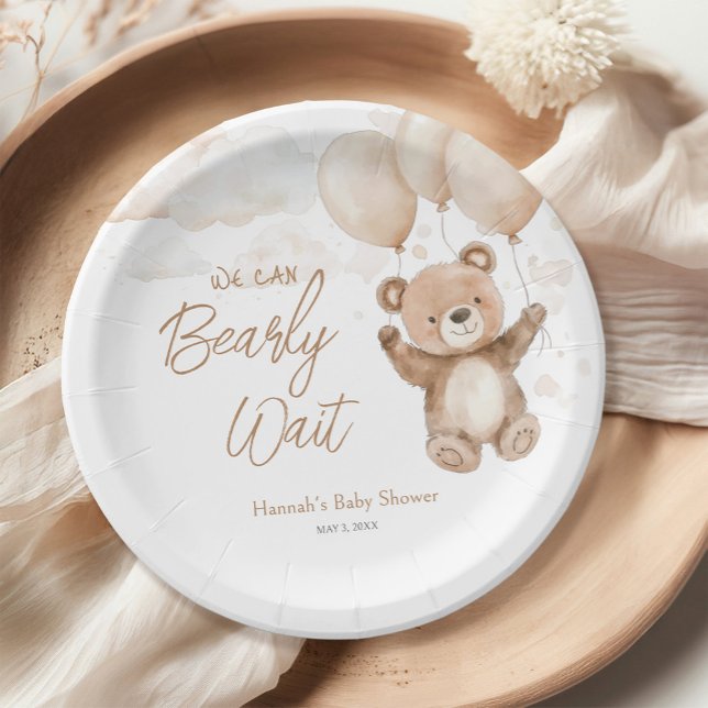 We Can Bearly Wait Baby Shower Paper Plates (Creator Uploaded)
