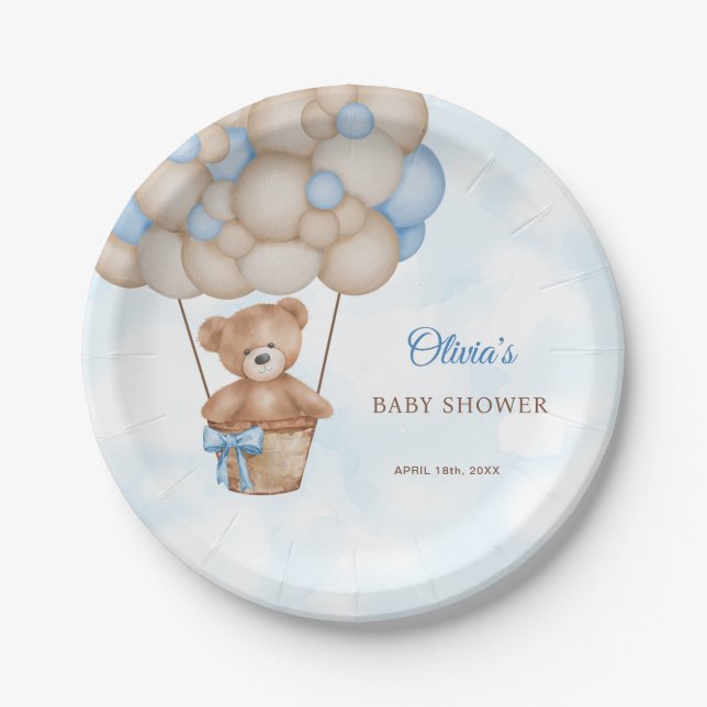 We Can Bearly Wait Baby Shower Paper Plates (Front)