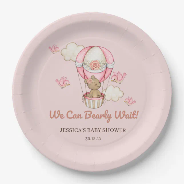 We Can Bearly Wait Baby Shower Paper Plates Zazzle