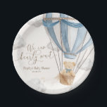 We Can Bearly Wait Baby Shower Paper Plates<br><div class="desc">These plates feature a soft hot air balloon teddy bear design and modern fonts. The script heading is an image that cannot be edited. All of the other text is fully editable. For more advanced customization of this design,  simply select the "Customize It" button above.</div>