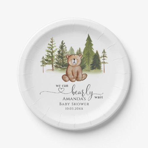 We Can Bearly Wait Baby Shower  Paper Plates