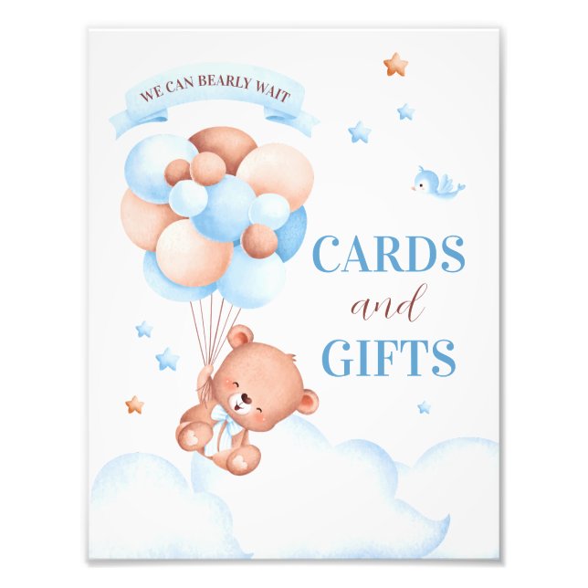 We Can Bearly Wait Baby Shower Photo Print (Front)