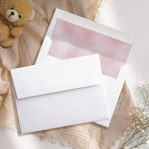 We Can Bearly Wait Baby Shower Pink Watercolor Envelope Liner