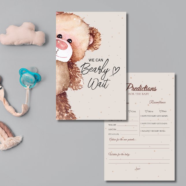 we can bearly wait baby shower Prediction Game (Creator Uploaded)