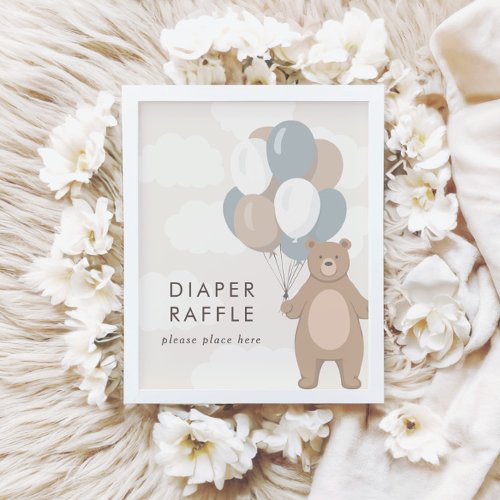 We Can Bearly Wait  Baby Shower Raffle Sign