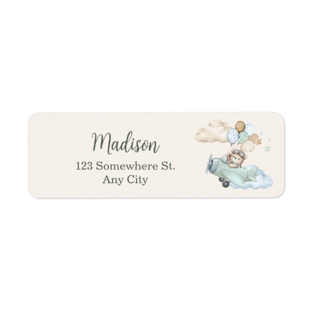 We Can Bearly Wait Baby Shower Return Address Label (Front)