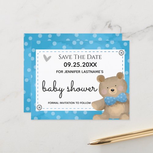 We Can Bearly Wait Baby Shower Save the Date Invit
