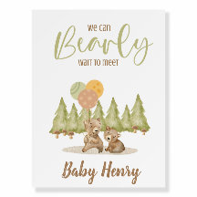 We Can Bearly Wait | Baby Shower Sign