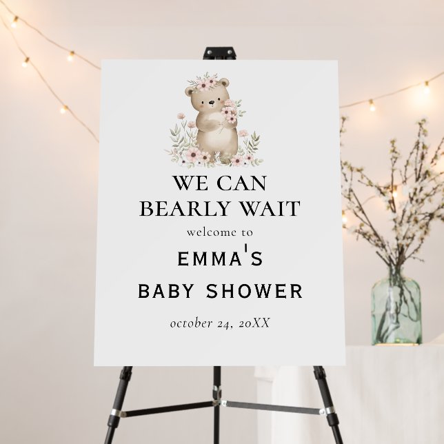 We Can Bearly Wait Baby Shower Sign – emma (In Situ (Stand))