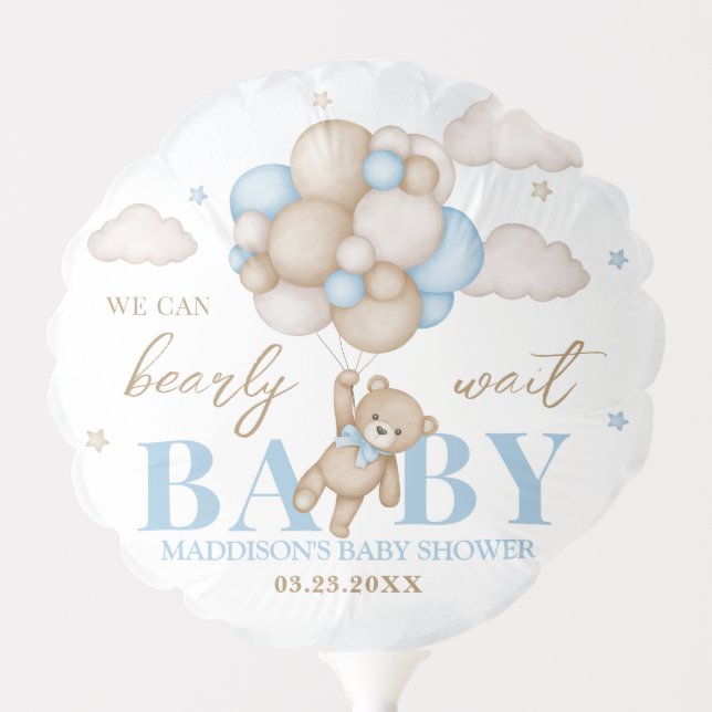 We Can Bearly Wait Baby Shower Small Balloon (Front)