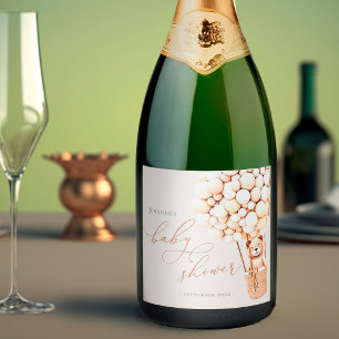 We Can Bearly Wait! Baby Shower Sparkling Wine Label