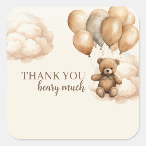 We Can Bearly Wait Baby Shower  Square Sticker
