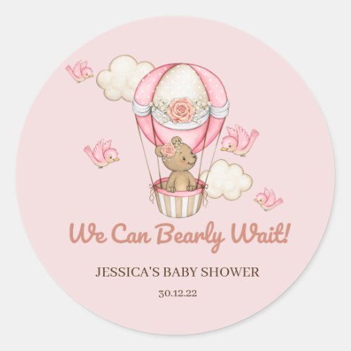 We Can Bearly Wait Baby Shower Sticker