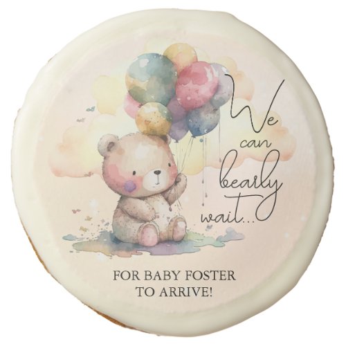 We Can Bearly Wait Baby Shower Sugar Cookie