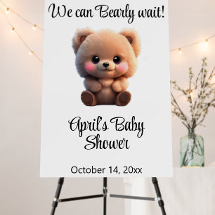 We can Bearly Wait Baby Shower teddy bear Foam Board