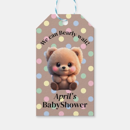 We can Bearly Wait Baby Shower teddy bear Gift Tags