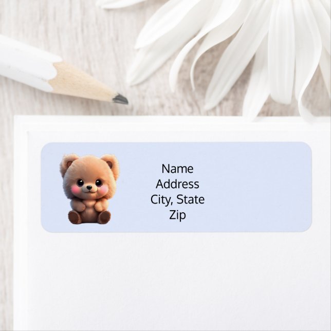 We can Bearly Wait Baby Shower teddy bear Label (Insitu)