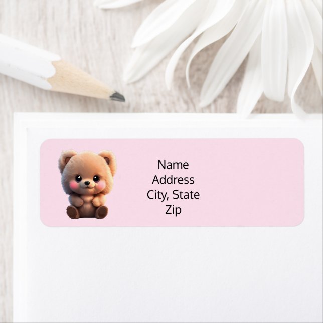 We can Bearly Wait Baby Shower teddy bear Label (Insitu)