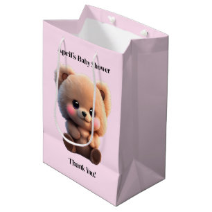 We can Bearly Wait Baby Shower teddy bear Medium Gift Bag