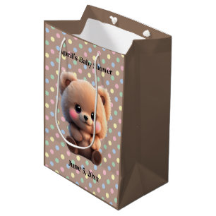 We can Bearly Wait Baby Shower teddy bear Medium Gift Bag