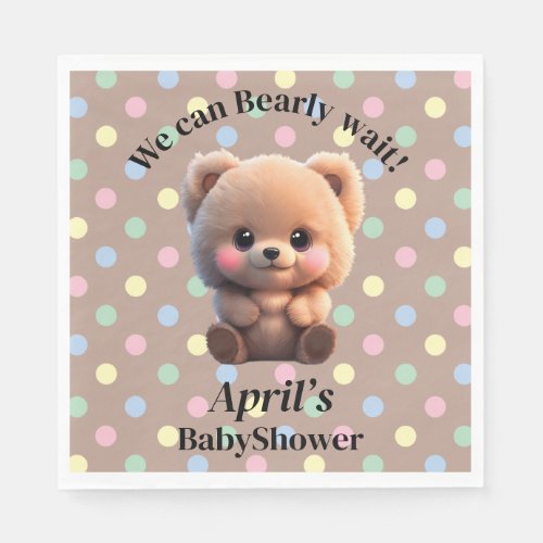 We can Bearly Wait Baby Shower teddy bear Napkins