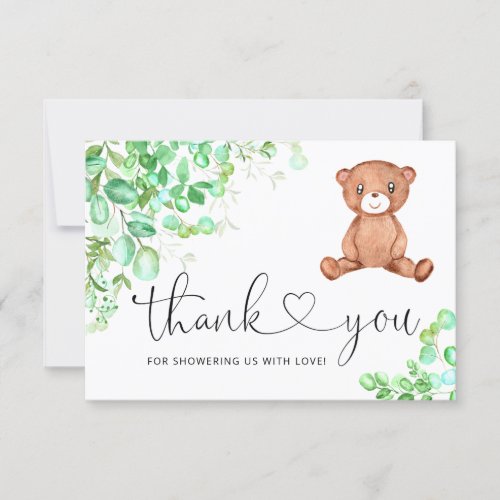 We can bearly wait baby shower thank you card