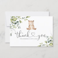 We can bearly wait baby shower thank you card