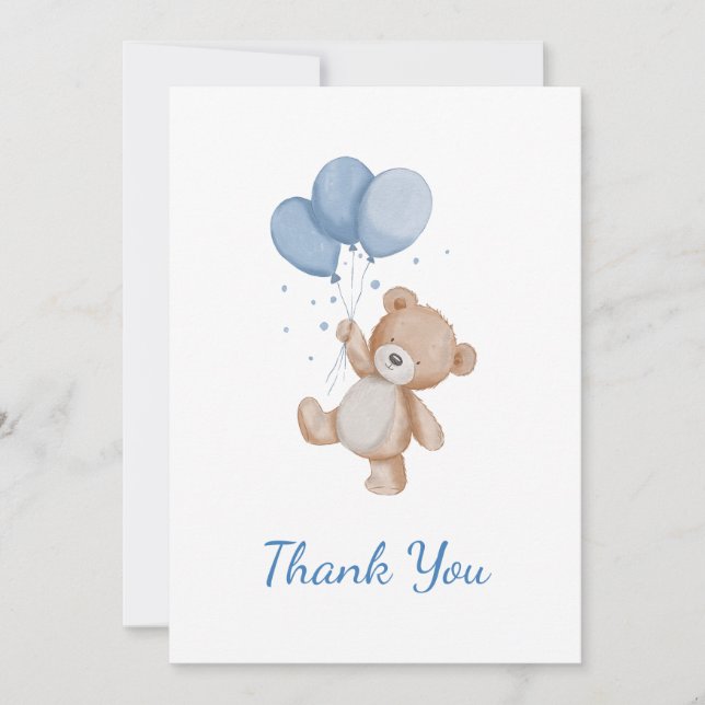 We Can Bearly Wait Baby Shower Thank You Card (Front)