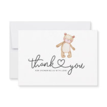 We can bearly wait baby shower thank you card