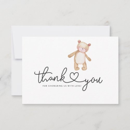 We can bearly wait baby shower thank you card