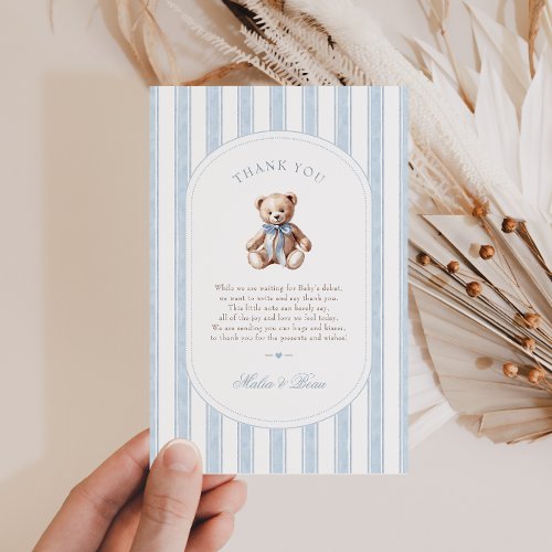 We Can Bearly Wait Baby Shower Thank You Card
