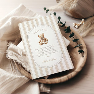 We Can Bearly Wait Baby Shower Thank You Card