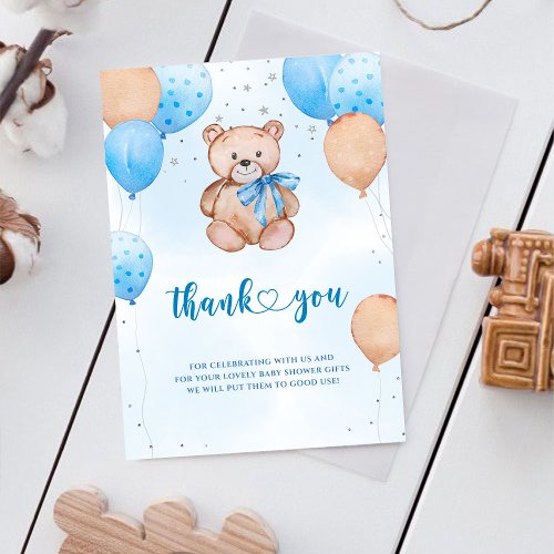 We can bearly wait baby shower thank you card